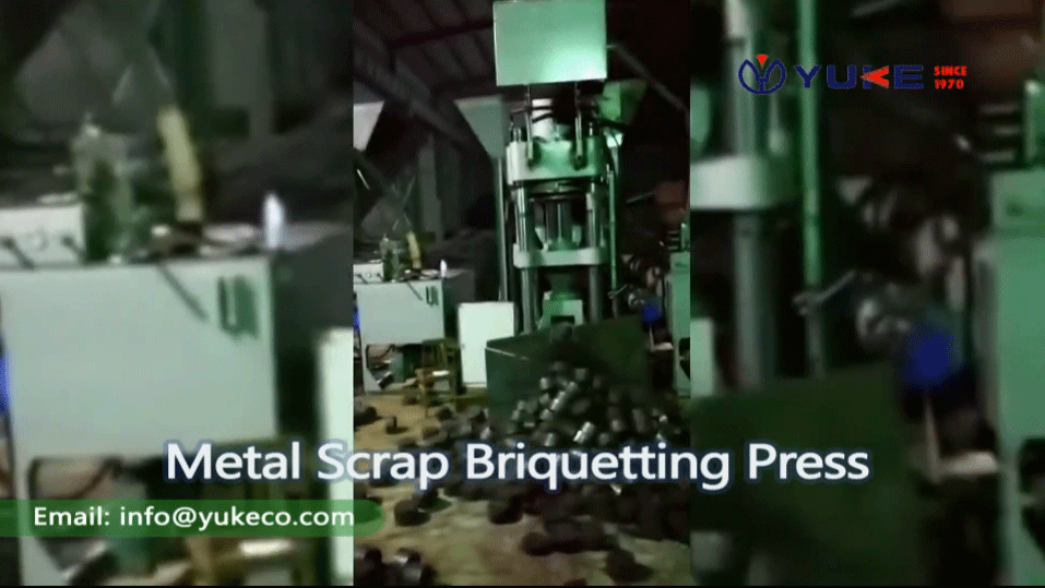 YUKE Metal Scrap Briquetting Press in steel plant of China YK32-400