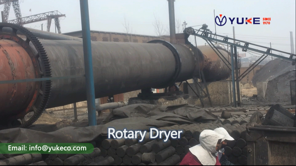 YUKE Rotary Dryer in Sludge Dryer Site of China YKRDφ1200